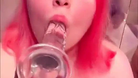 Cute BBW Girlfriend Sending Her BF a Solo Blowjob Video