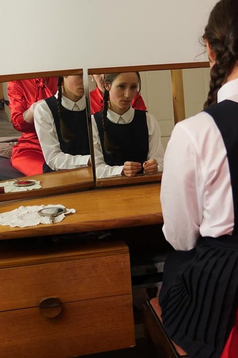 Step-mum Catches College Girl Mila at Her Dressing Table Face Slapping Punishment Wmv