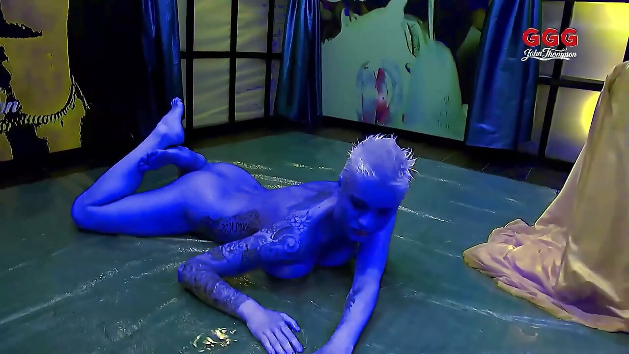 Brunette and Blonde Sluts in Wild Bukkake with Piss and Cum