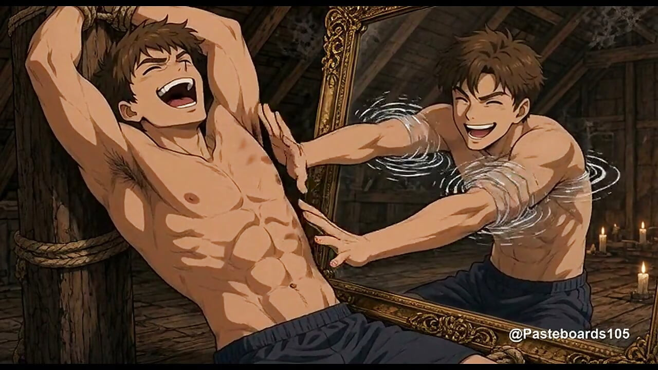 The Cursed Mirror - His Reflection Tickles Him (2D Anime)