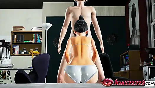 Japon kız ayaka 3 boyutlu animasyonda - büyük yarak için ıslak sakso, elle muamele ve meme sikişi büyük bir boşalmayla sonuçlanıyor