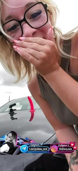 Giuliana this dildo and squirt in public on the hood