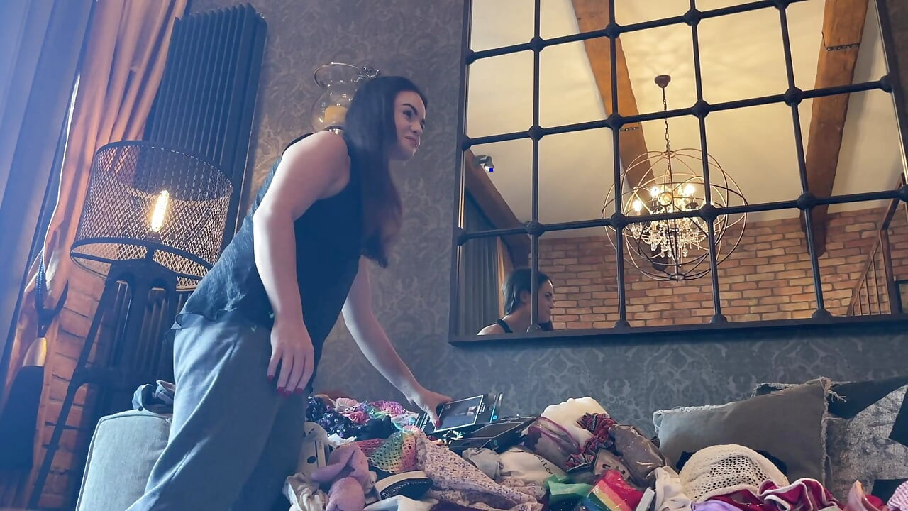 Amazingly Beautiful European Brunette Babe Does a Try on Haul for Short Skirts and Smallest Thongs with Sexy Lingerie