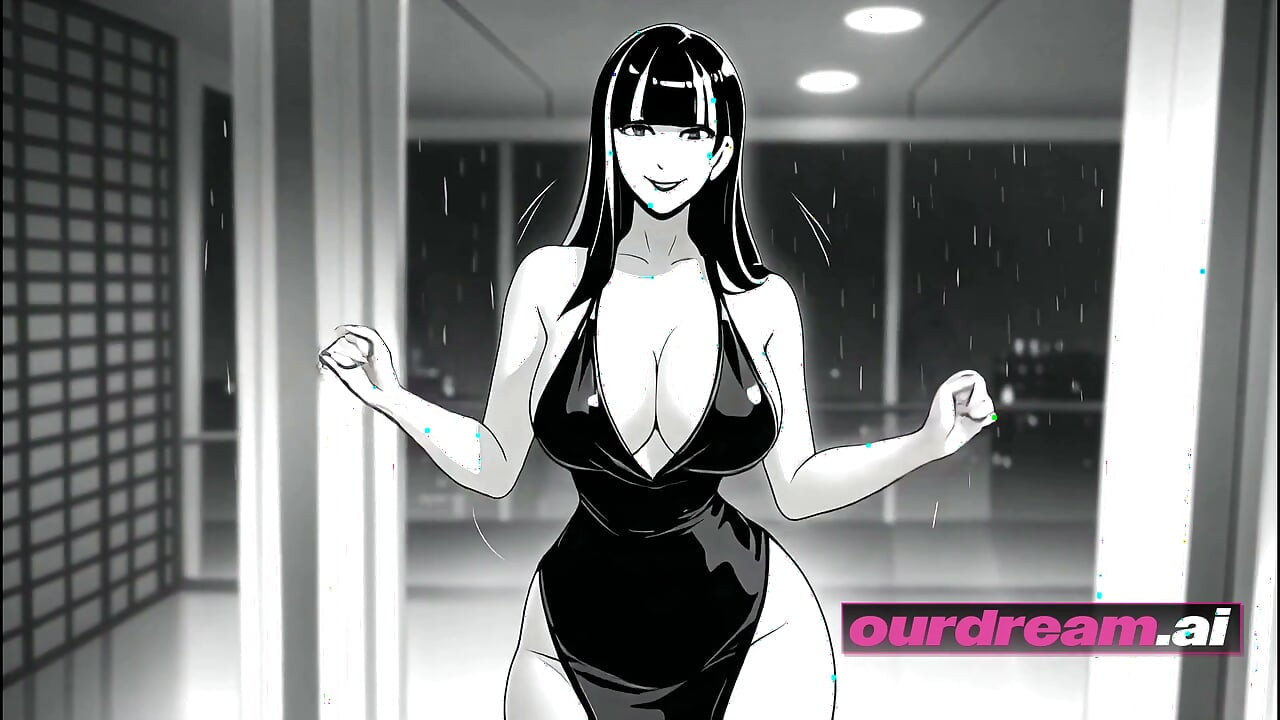 ourdream - Shot in Black and White: A Femme Fatale Seals the Deal After Hours in a Noir Office Tower