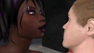 Soumission - transsexuelle noire dominante en 3D