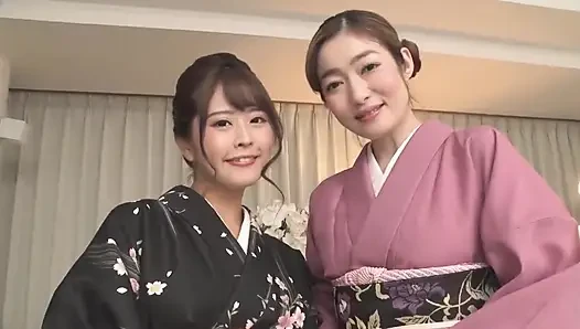 Reuni Harem 3p Terbalik Dengan Teman Sekelasnya Yang Berkedut Kimono Rion Dan Ryu Enami