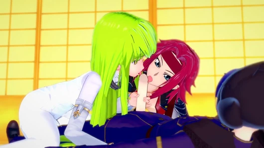 CC et Kallen s'amusent avec Lelouch : Code Geass Parody