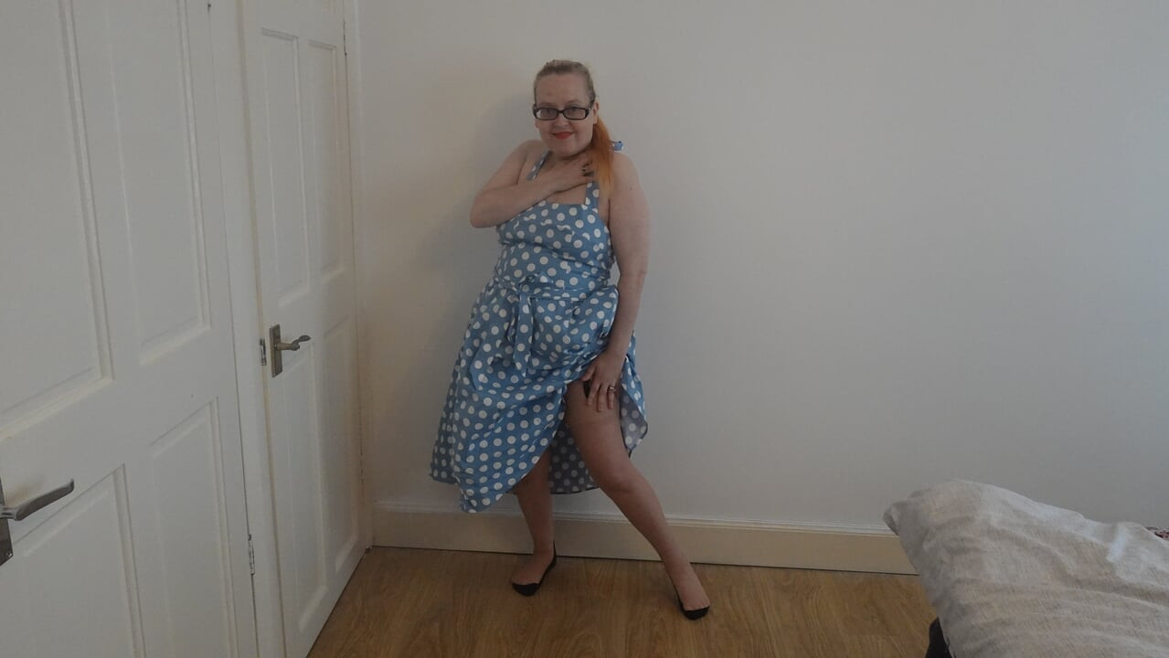 's style dress with vintage nylon stockings