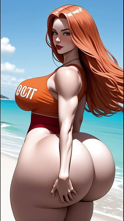 Huge Ass Bounce on Beach, Ai Animation