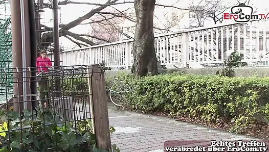 Skinny Asian sporty teen gets a creampie