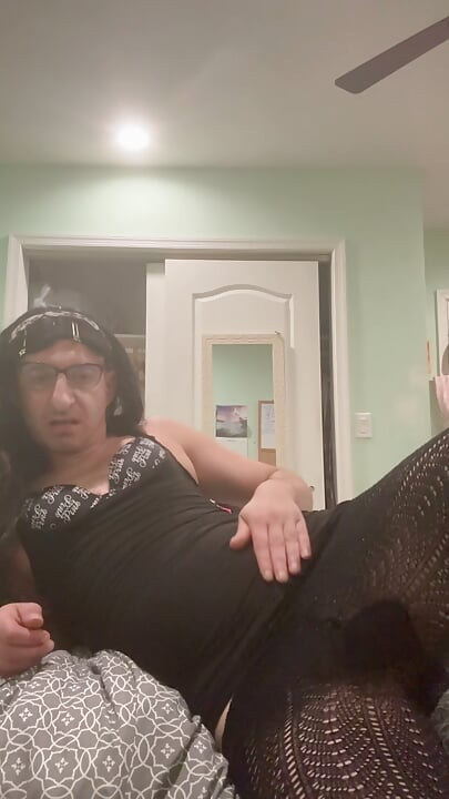 Sissy in black dress