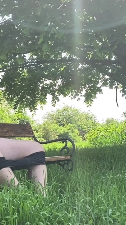 Key moment from "Huge risky cumshot on public park bench"