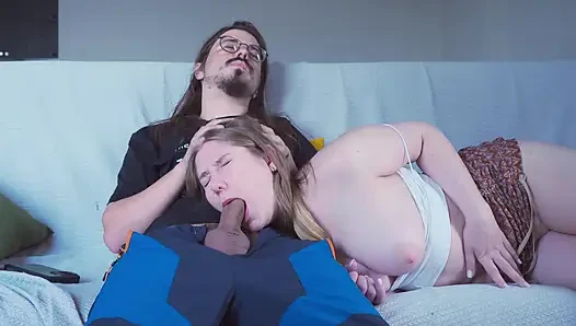 A Step Sister replaces her Step Bro's GF when she gets a call, but the girlfriend finds out and joins them