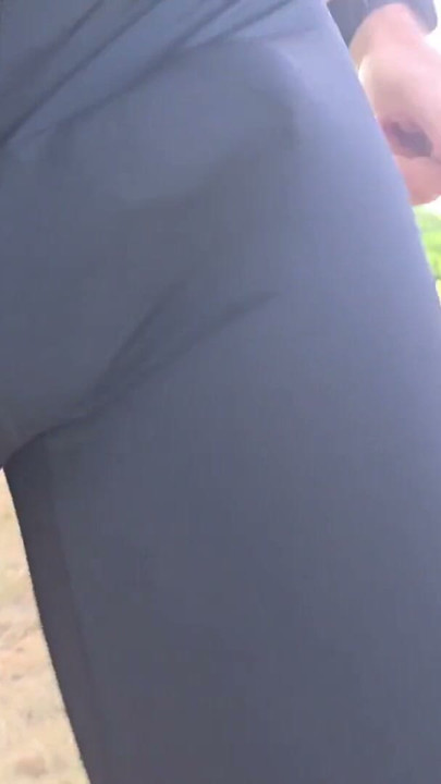 Public lycra bulge outdoor | Clip 1