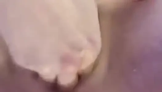 Dirty talking wife squirts three times on video call