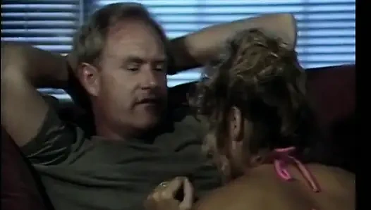 Blonde MILF grabs her titties while riding stud everse cowgirl style