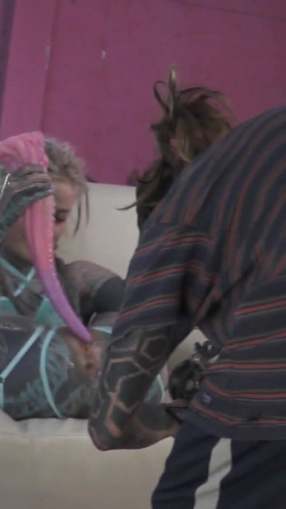 Behind the Scenes with Heavily Tattooed Skinny Girl Anuskatzz | Clip 1