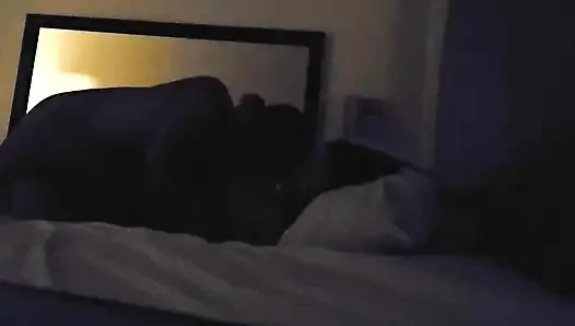 Fucks hard, moans and screams a lot in low light