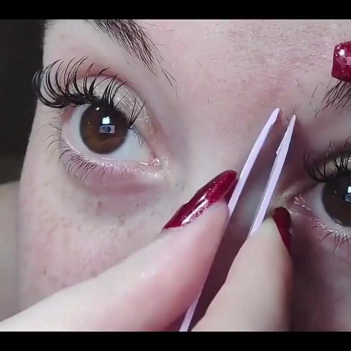 Tweezing My Eyebrows Close up