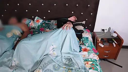 Stepmom's Secret Creampie Comfort in Bed Beside Hubby
