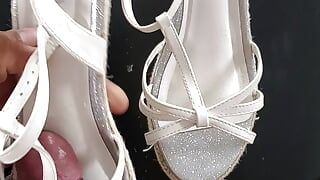 bought used white sandal wedge from Facebook marketplace played with them