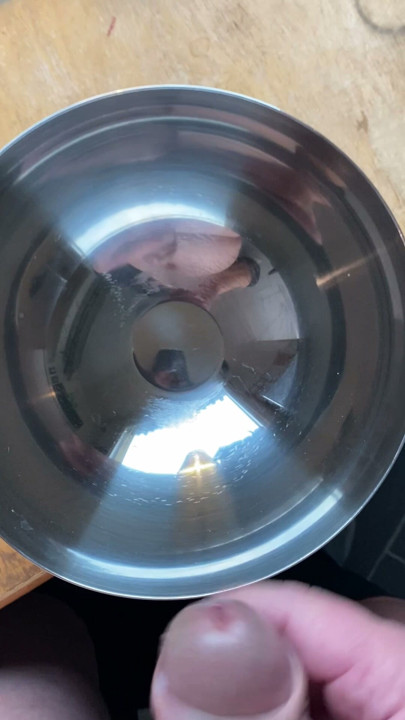 Cumshot in a metal bow