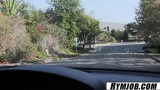 RYMJOB - Liza Rowe Rimming His Ass Poolside