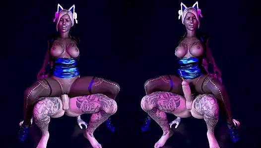 Hot Mulatto Babe Gets Fucked by Big White Cock at Nightclub