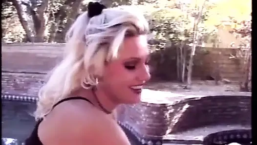 Young blonde biker slut Kendall gets her tight pussy banged with hard schlong of long-haired stud
