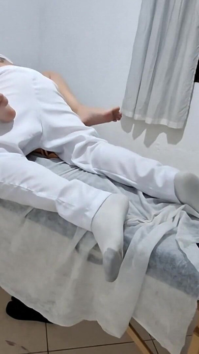 Captivating moment from "The doctor performs several exams on the patient's ass and pussy before eating her ass"