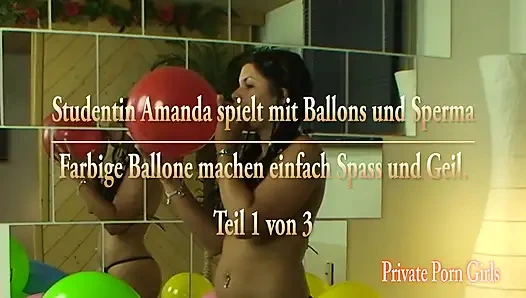 Hot teeny playing with balloons and sperm - Part 1