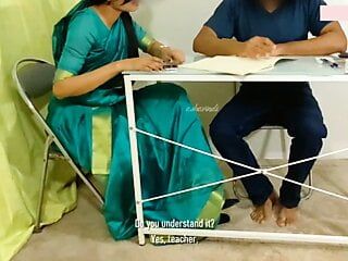 Indian Sexy teacher gives her student a footjob and fuck