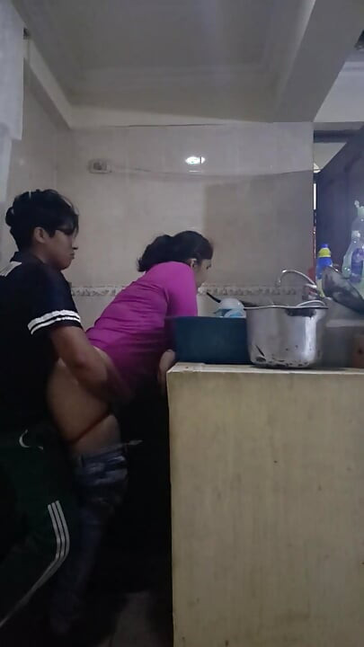Employee Fucking and Sucking When She Washes Dirty Dishes
