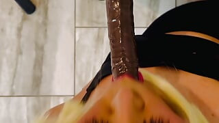 Latin crossdresser  suck dildo deeptroath