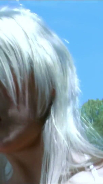 Tattooed blonde hitchhiker Milky Cooper gets banged by a big cock in a convertible | Clip 1