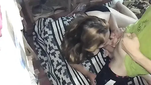 Blonde Sucks Me off and We Fuck Doggy Style