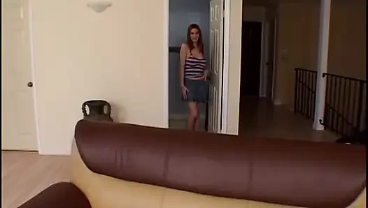 She plays with her huge tits and spreads her pussy then gets DP