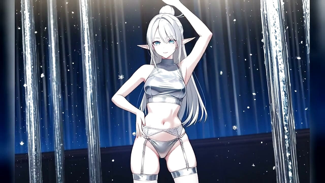 Baile en el palacio de cristal de la elfa de hielo plateado - Sexy AI Babes
