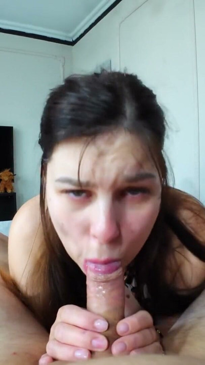 amateur wife full eye contact blowjob cum swallow | Clip 3