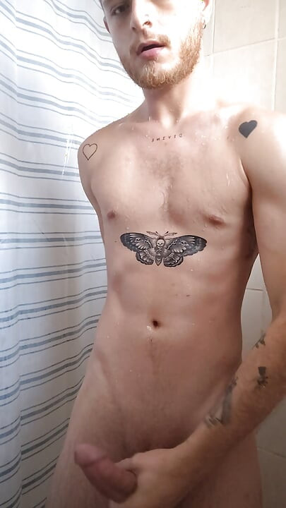 Solo biseksuele douche romige cumshot