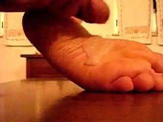 cum on my own foot