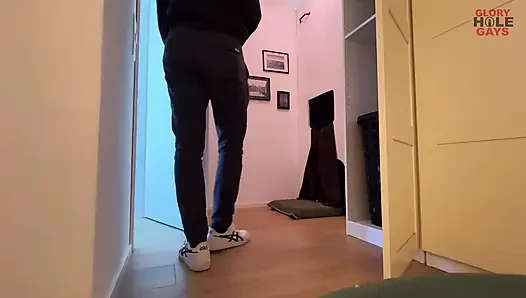 Twink Lying at the Gloryhole Gloryhole Quickie.