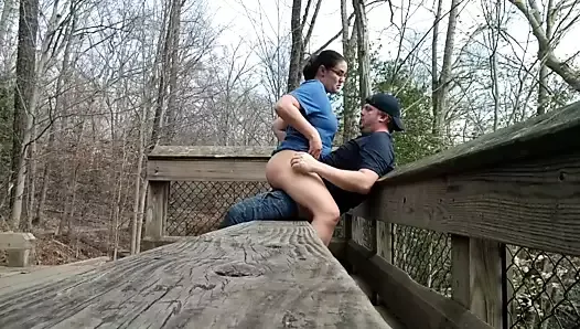 Amateur couple ALMOST caught fucking at the park