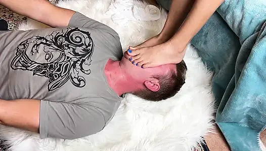 Tied and Taped Mouth Asian Foot Domination