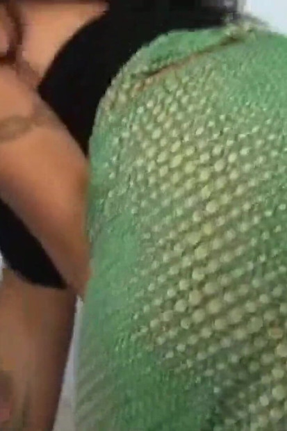 Huge Tit Brunette Plays with Gloryhole Cock