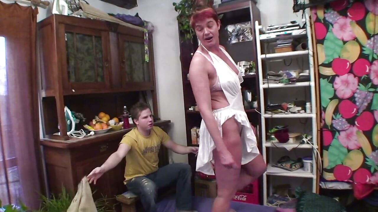 Hairy mature uses younger guy to fuck