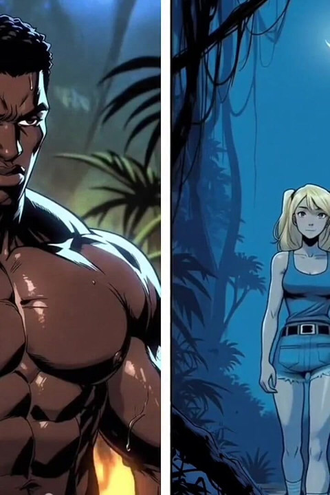 Sexy White Wife Tastes a Big Black Cock in Front of Her Cuckold Husband. Cartoon Comic Story