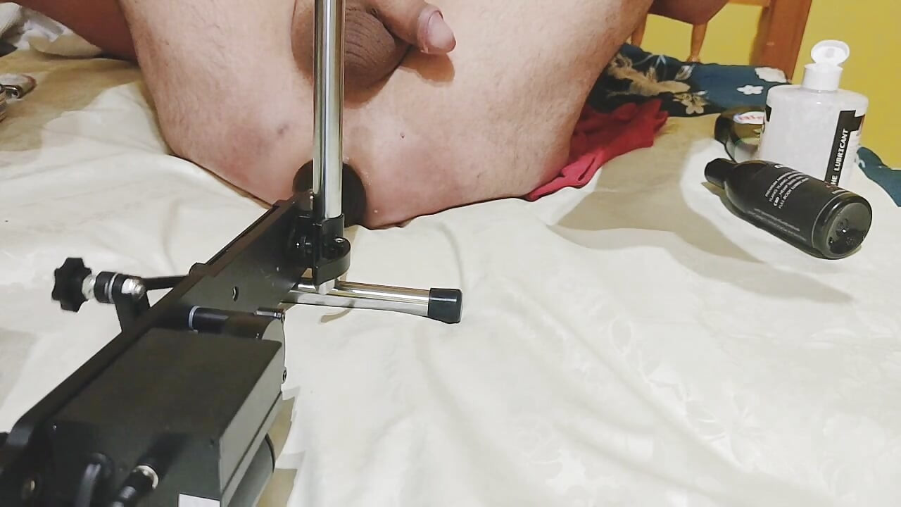 Anal gape with monster dildo