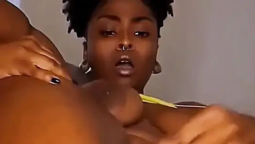 Black ebony pussy wet dildo fucking moaning