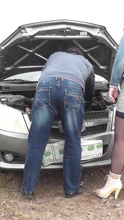 Unforgettable moment from "Sexy blonde MILF car broke down. Random passerby helped fix and fucked Milf in doggy style on"